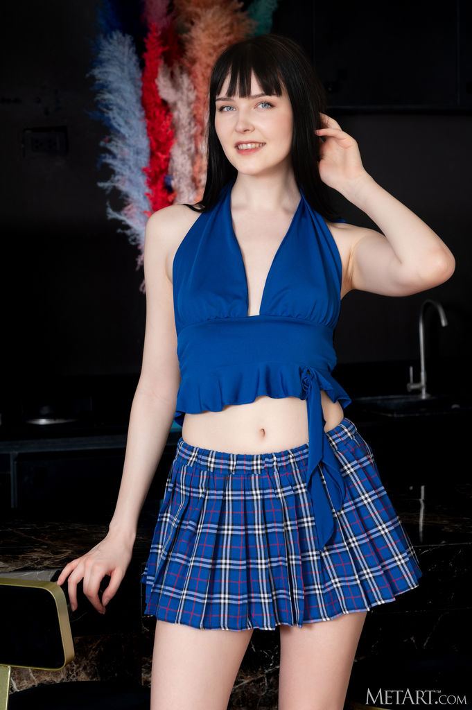 Amelia Riven Flips Up Her Plaid Skirt For A Flash Of Her Panties