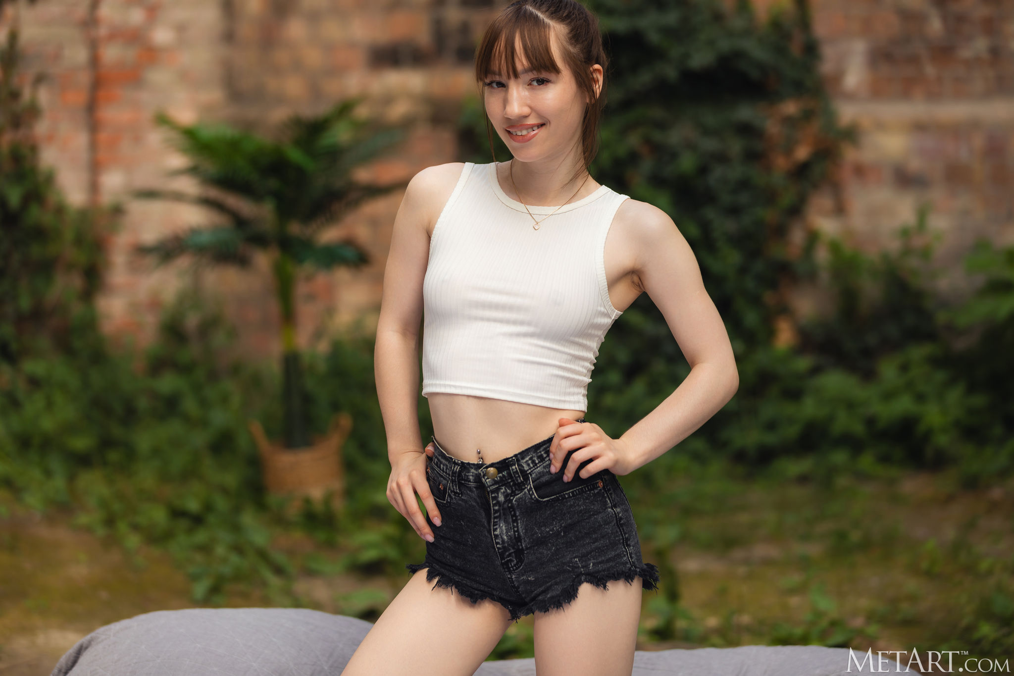 Kate Quinn Enjoying The Sensation Of The Gentle Breeze Teasing Her Stiffening Nipples