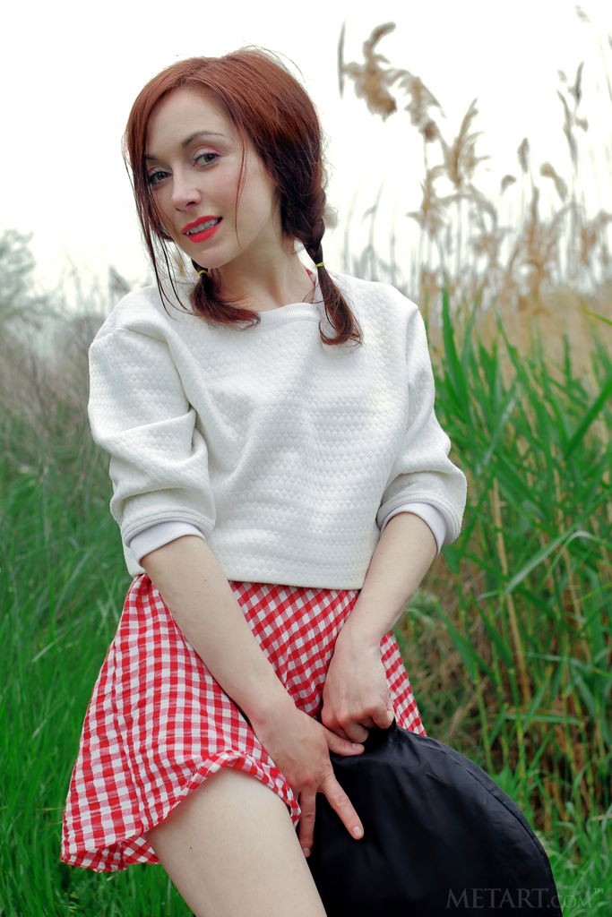 Night A - Sweet cutie masturbates in the middle of the field