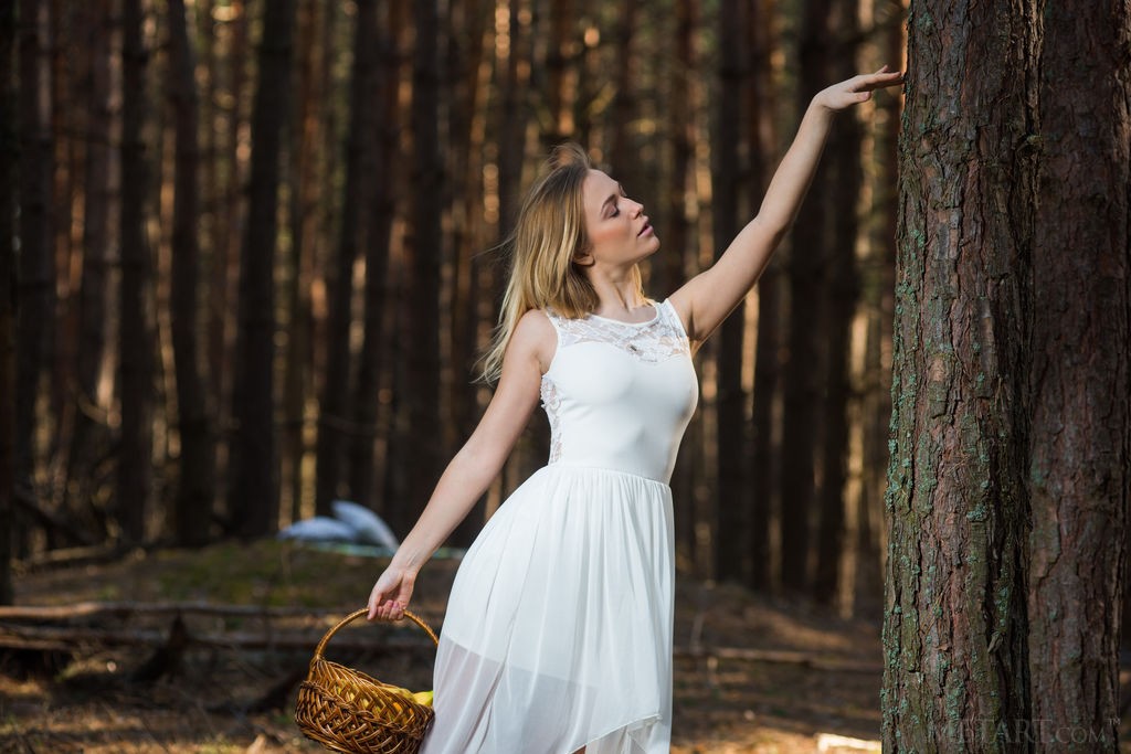 Aislin - Forest picnic turns into a naked photo shoot