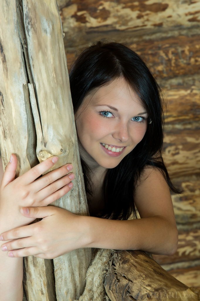 Yvonne A - Outdoors cabin photo session with a black haired teen