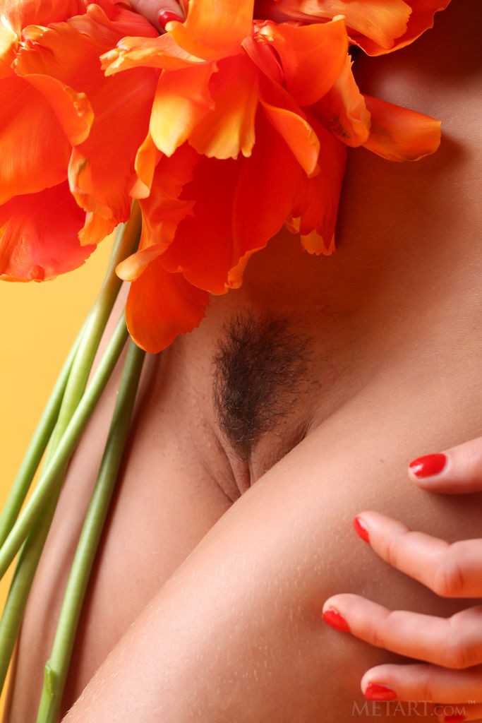Michaela Isizzu - Sensual teen posing with flowers all over her lovely body