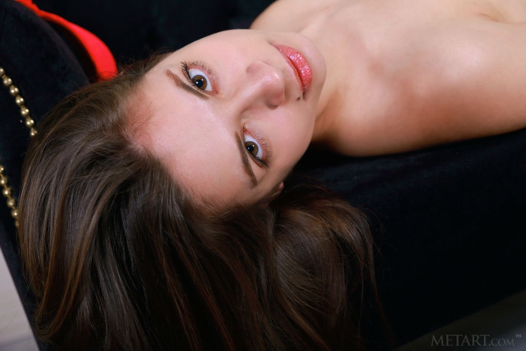 Dominika Leal - Red seductive underwear comes off of this tight teen
