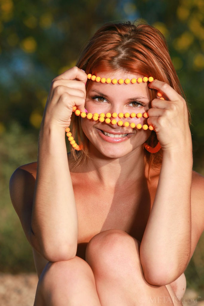 Violla A - During a walk, this hot redhead gets naked
