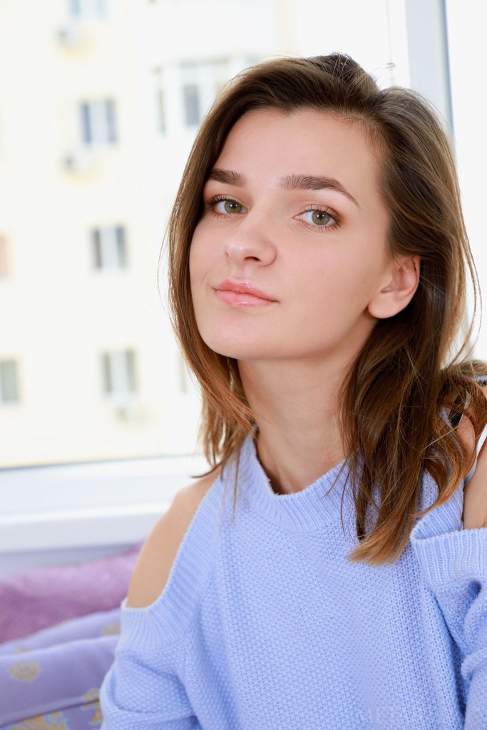 Sofia Vera - Modest brunette takes off clothes to show naked beauty