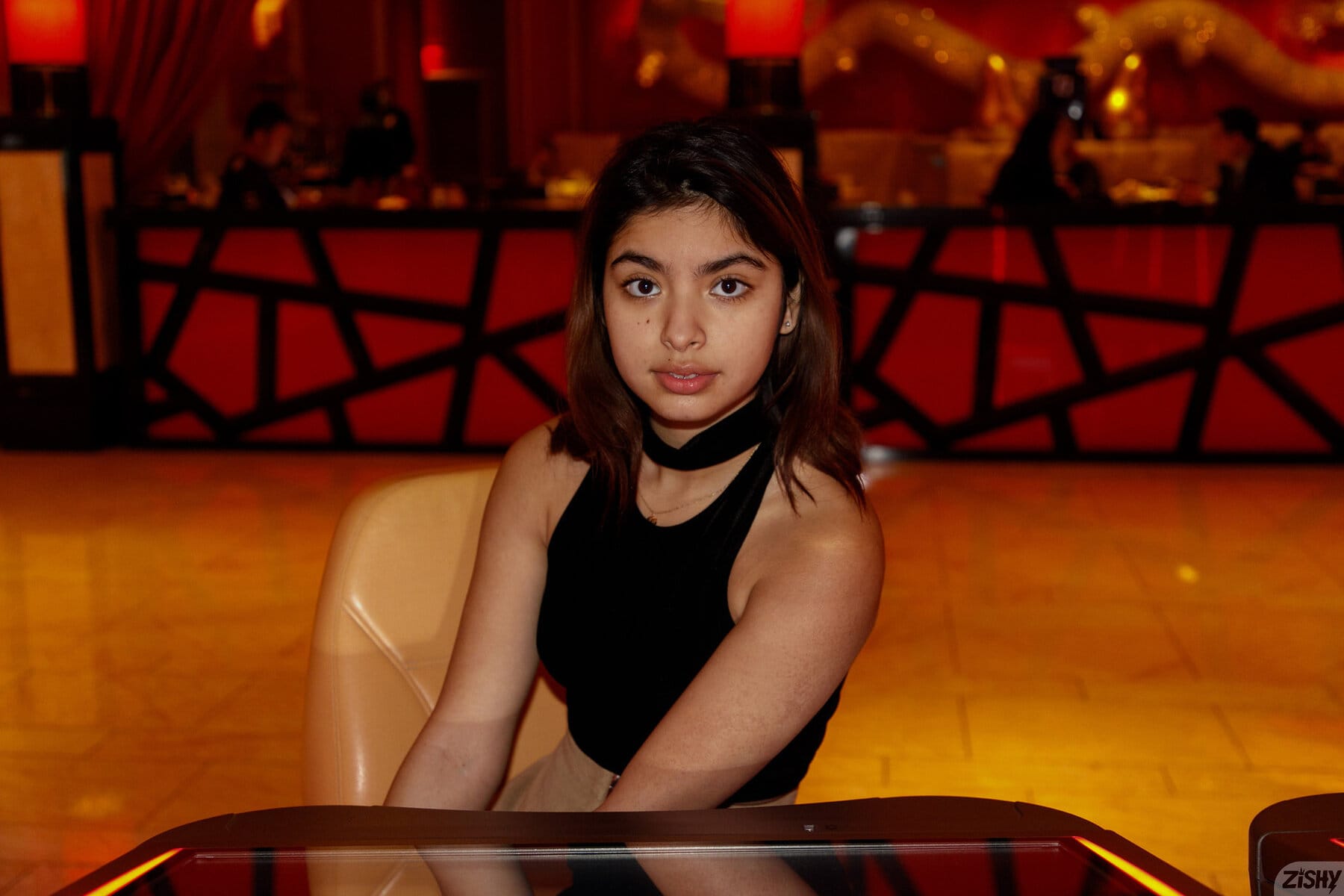 Hazel Heart looks adorable showing off her skinny figure at Casino