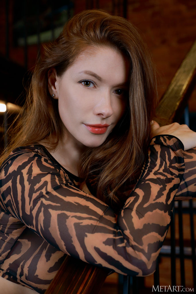 Sata Jones Russian Brunette Lifts Her Shirt For A First Look At Her Lovely Breasts - Met Art